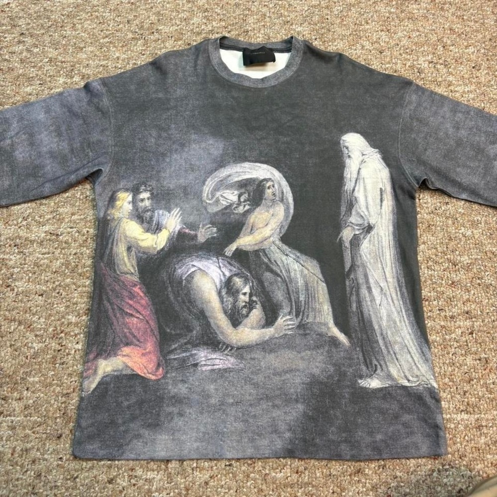 Undercover Jun Takahashi Graphic T-Shirt Biblical Scene Faded Black Size M